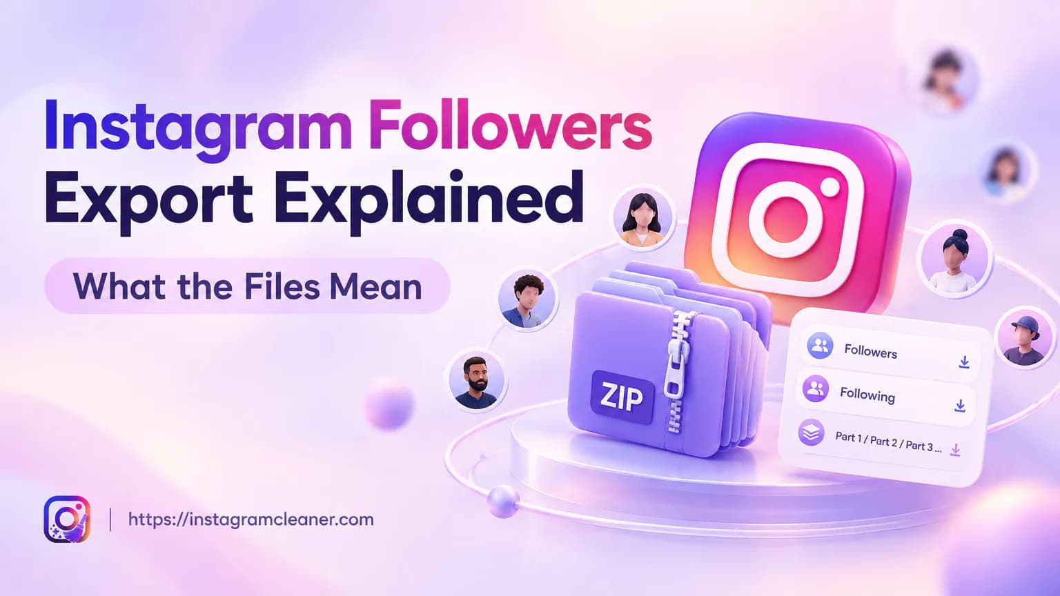 Instagram followers export explained with ZIP, followers and following files